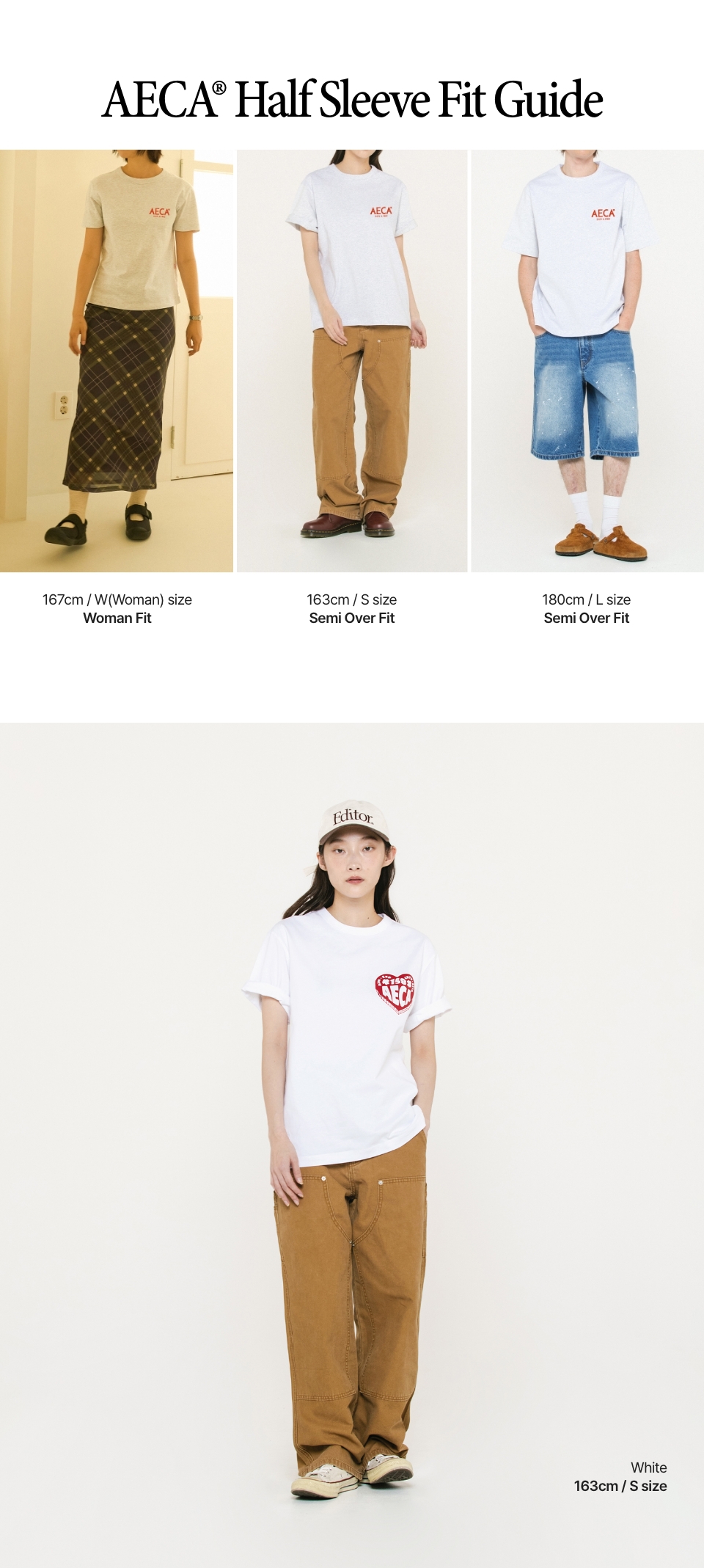 【韓国AECA WHITE エイカホワイト】AECA LOVE HALF SLEEVE MUSINSA | AECA WHITE AECA LOVE HALF SLEEVE-WHITE